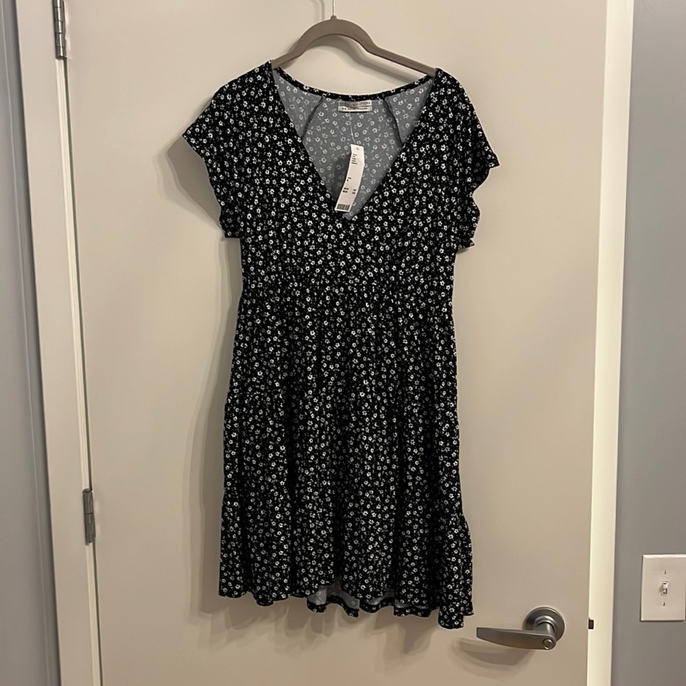 NWT Urban Outfitters dress - black with white flowers, size medium